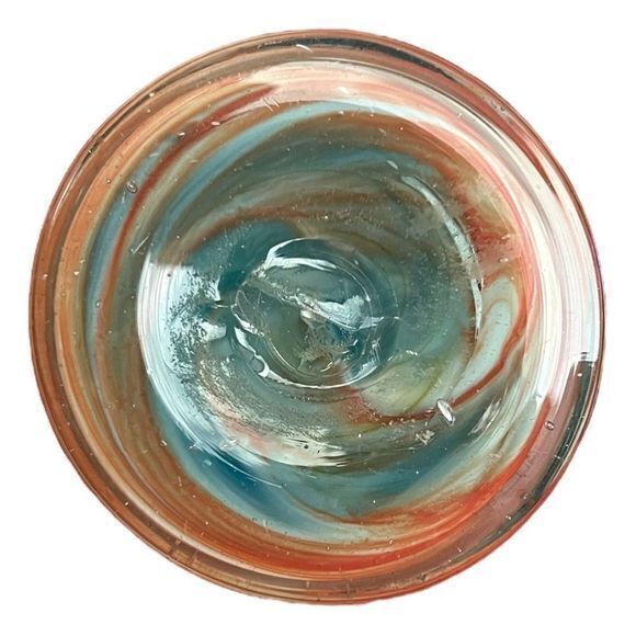 Vintage‎ Murano Italian Glass Vase Orange White Swirl - Picture 3 of 3